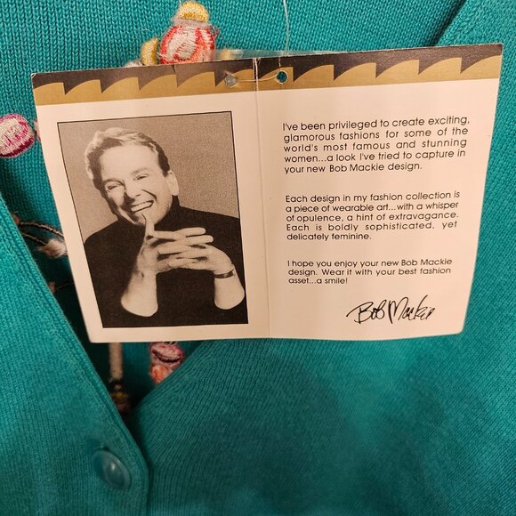 Bob Mackie Wearable Art Cardigan Sweater Dream Catcher - Picture 9 of 14